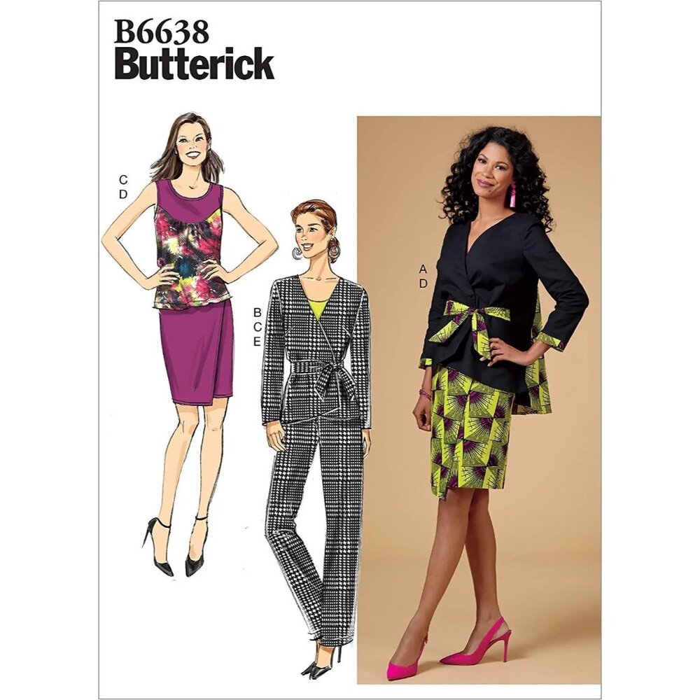 Butterick Sewing‎ Pattern 6638 Jacket Top Pants Skirt Womens Size 8-16